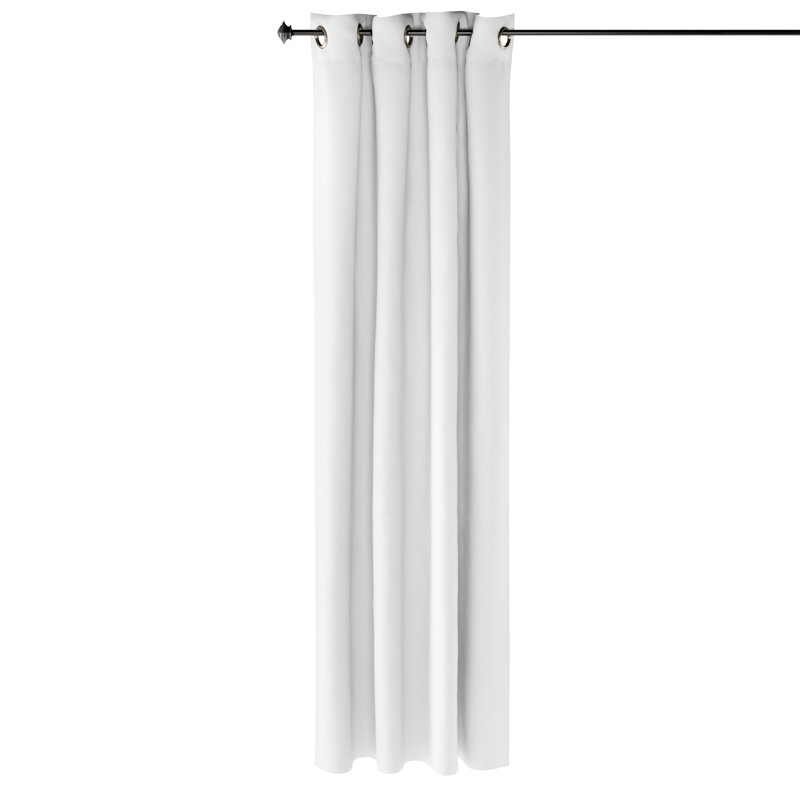 Mileti Blackout Curtain Single Panel, White, 42" W x 84" L