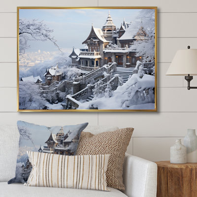 «Winter Village Landscape II - Landscape», reproduction sur toile