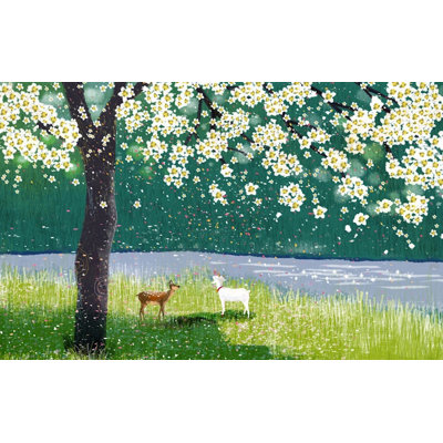 Murale à peindre Forest Peach Blossom