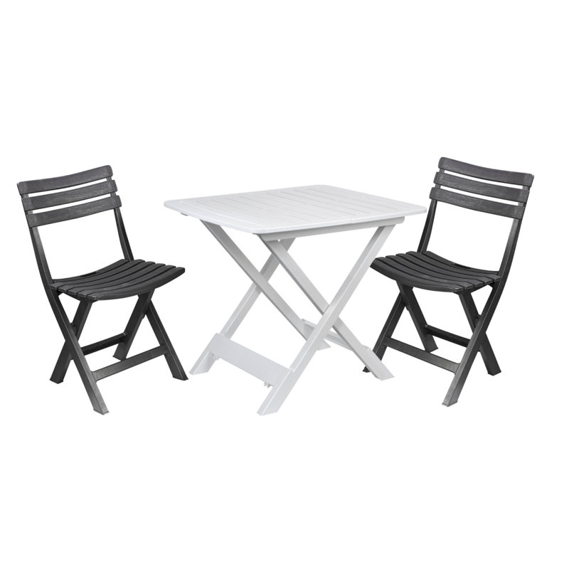 Farranshane 2 - Person Patio Dining Set with Rectangular Table, White
