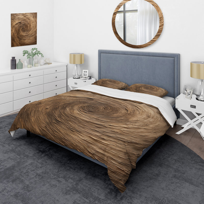Ensemble de housse de couette Brown Calm Current Spiral - Abstract Spirals, Housse de couette très grand et 2 très grandes t