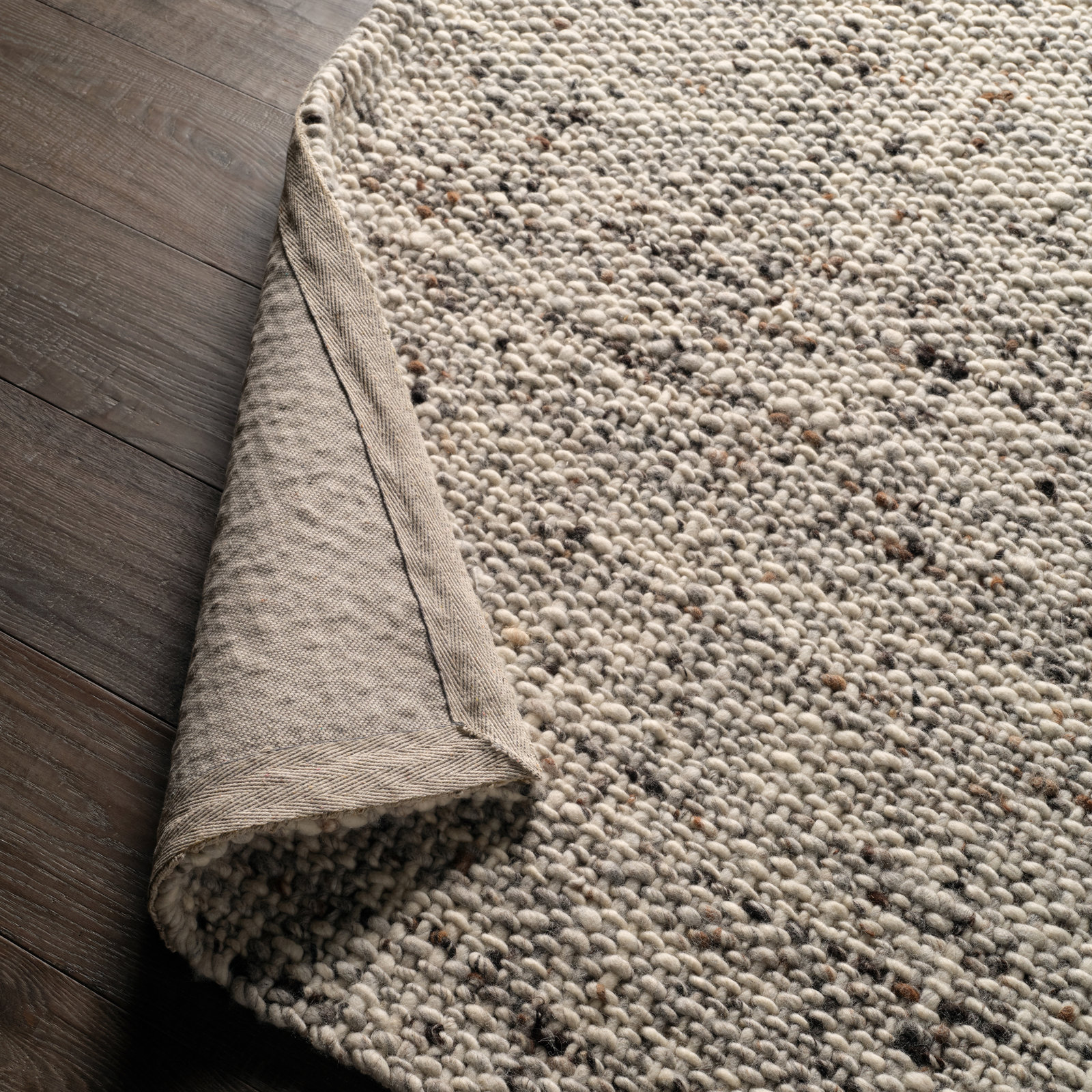 Elya Handmade Dhurrie Wool Gray Area Rug, Runner 3' x 12'