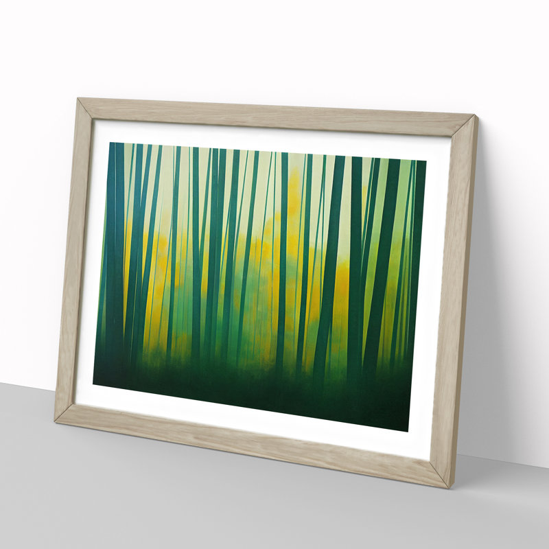 Colourful Bamboo Forest Vol.3 - Single Picture Frame Print, 25cm H x 34cm W x 2cm D, Oak