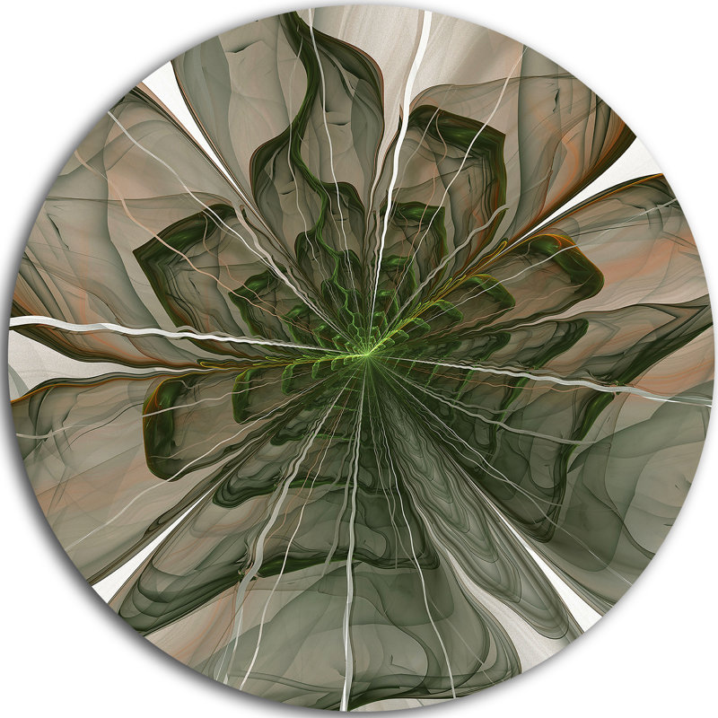 « symétrique vert fractal fleur », impression sur métal, H 36 po x l 36 po x P 1 po