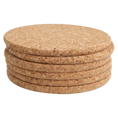 Cork Round 6 Piece Coaster Set