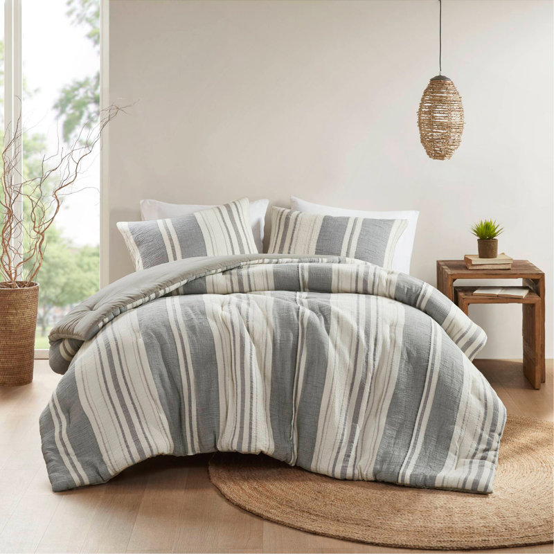 Ensemble d'édredon 3 pièces 3 pièces, Édredon très grand + 2 taies décoratives, Gris
