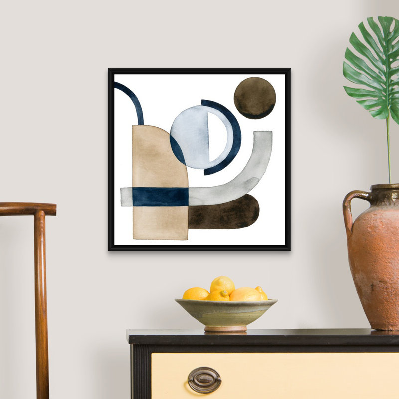 Déplacement de pièces IV par Grace Popp - reproduction d'art sur toile, Cadre flottant noir, H 22 po x l 22 po x P 1,75 po