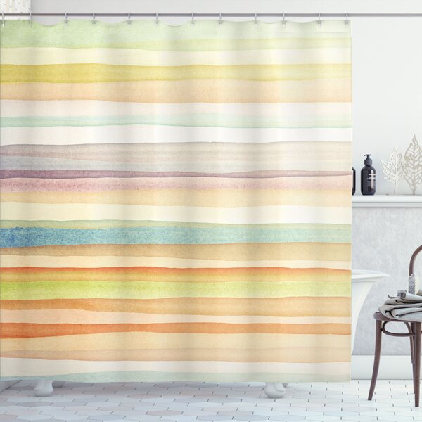Pastel Shower Curtain Set + Hooks East Urban Home Size: 70 H x 69 W