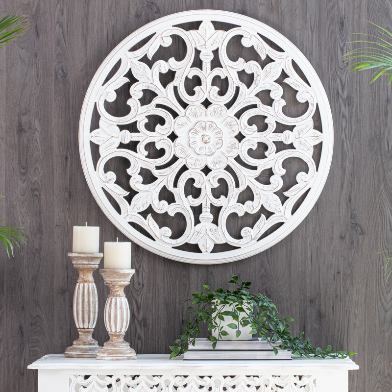 Médaillon rond blanc Bastia 30 po
