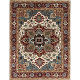 Ivory Hand-Knotted Wool Floral Border Medallion Classic Traditional Modern Contemporary Carpet Rug