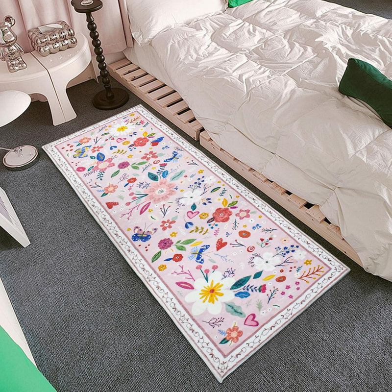 Area Rug, Polyester, Pink