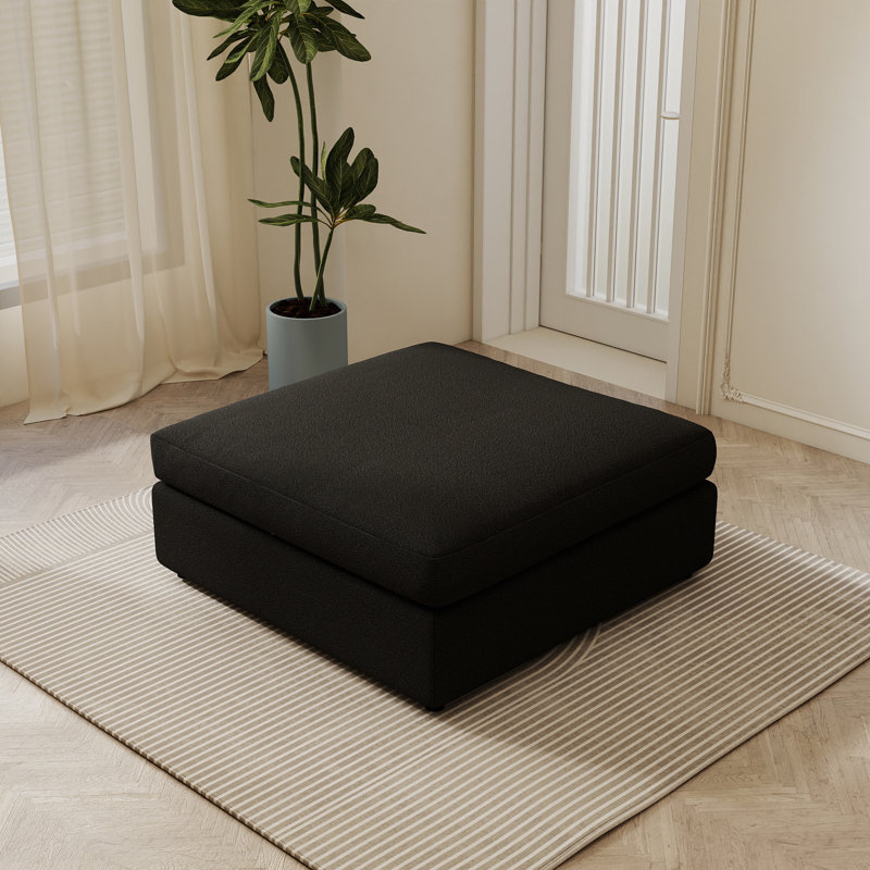 Repose-pieds modulaire rembourré avec revêtement Boucle, Black