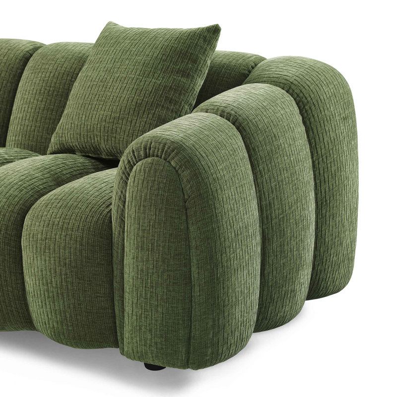Ollis Minimore Modern Style Modular Free Combination Winnie Sofa Type3, Green