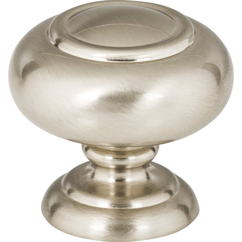 Victoria Brushed Nickel Round Mushroom Knob with Mounting Hardware