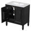 Meuble-lavabo vintage en bois avec lavabo en céramique et rangement spacieux, durable et élégant pour les salles de bain modernes.-117546462