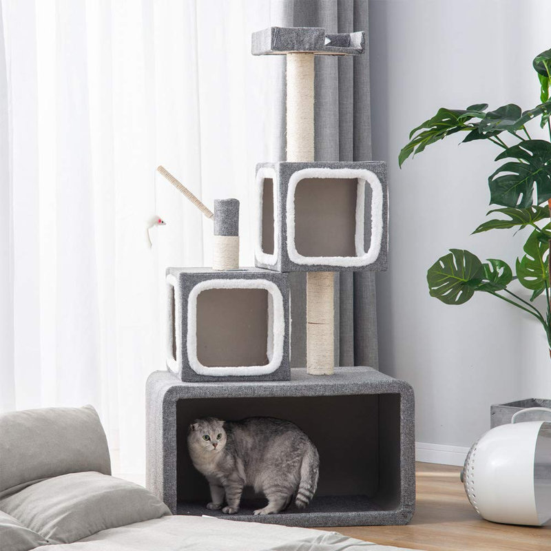 Abel 140cm H Cat Tree, Grey