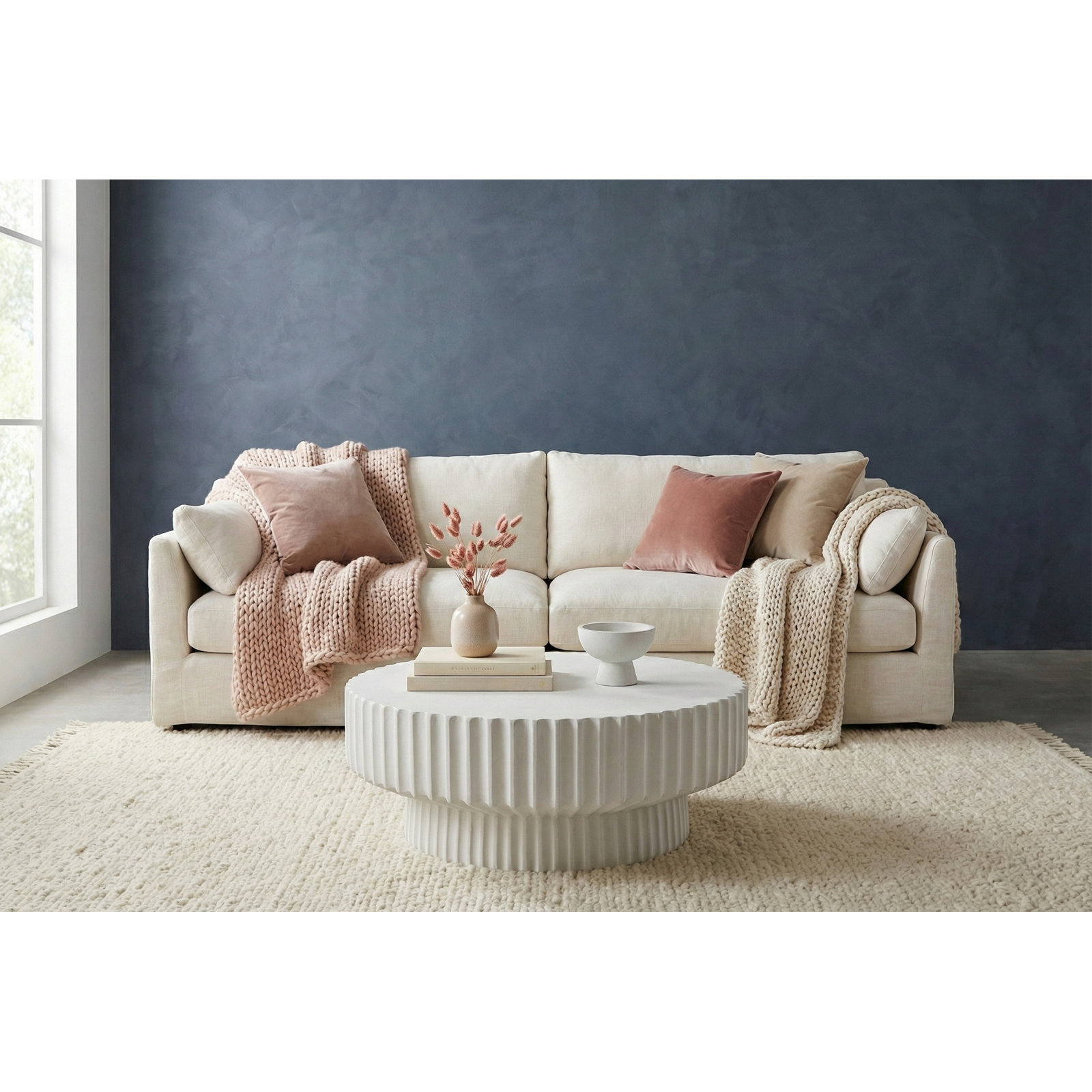 Vetra Coffee Table, White Stone