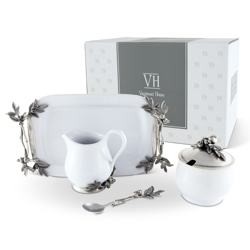 Farmer's Market Stoneware Sugar And Creamer Set