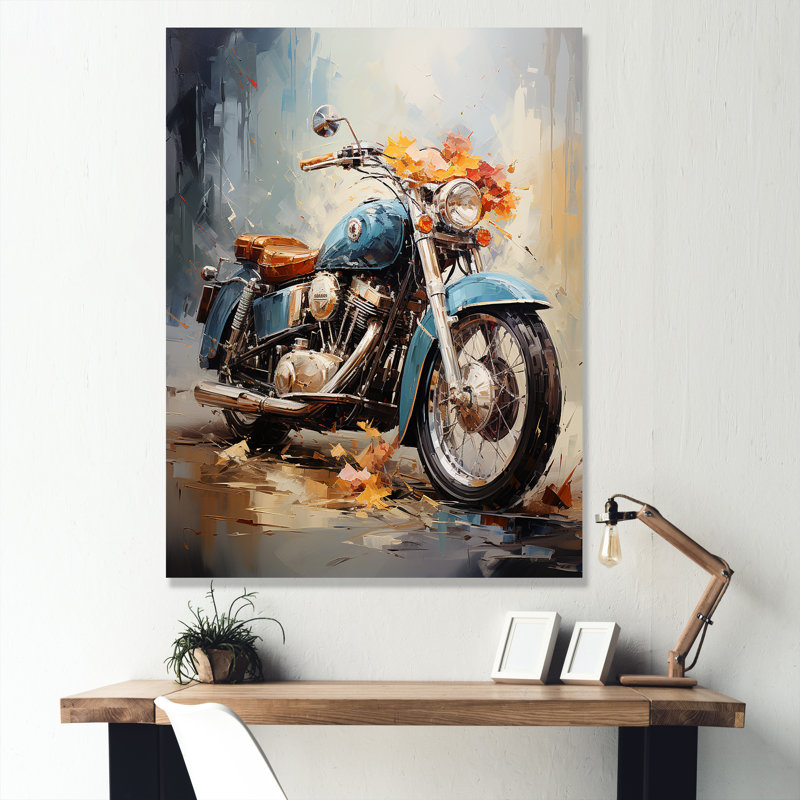 Impressionniste à vélo, Toile tendue, H 20 po x l 12 po x P 1 po