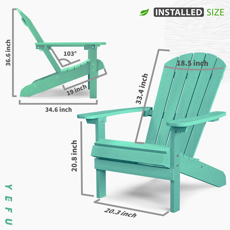 Pusch Plastic Adirondack Chair, Apple Green