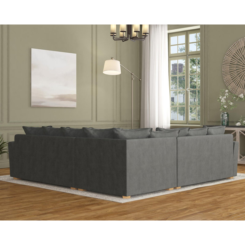 Wendleberry Corner with two seats both sides, Scatter Back, Marmalade Polyester