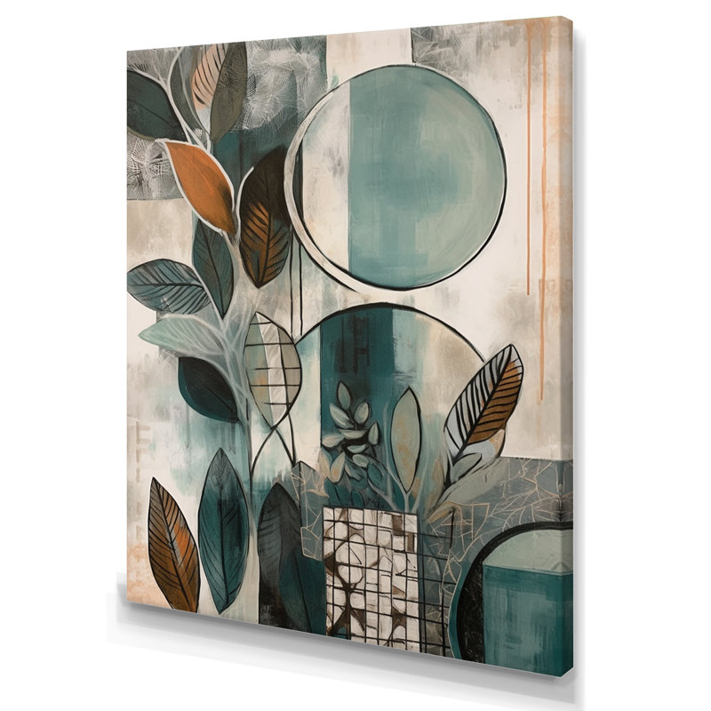 «Vittorio Orange and Green Abstract Bohemia I», reproduction sur toile, H 40 po x l 30 po x P 1,5 po, Toile tendue