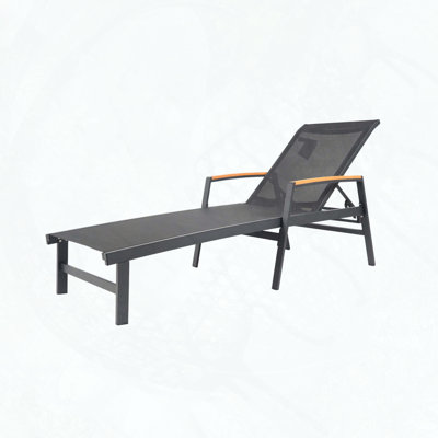 Chaise longue Oaxton avec structure en aluminium et sièges en filet
