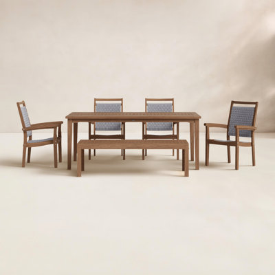 Fleur 76" Eucalyptus Patio Dining Set