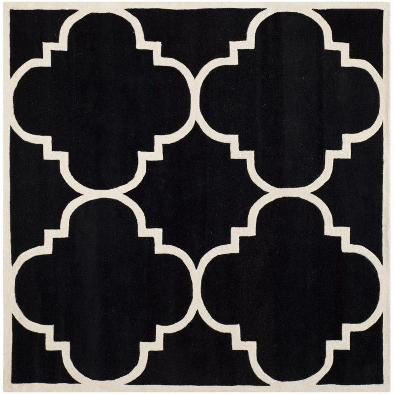 Carolene Hand Tufted Wool Geometric Rug, Square 7'