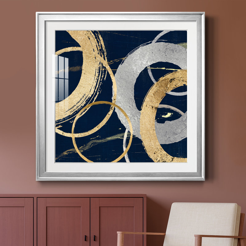 Cheval et poulain - peinture encadrée, Encadrement argenté, H 30,5 po x l 30,5 po x P 1,5 po
