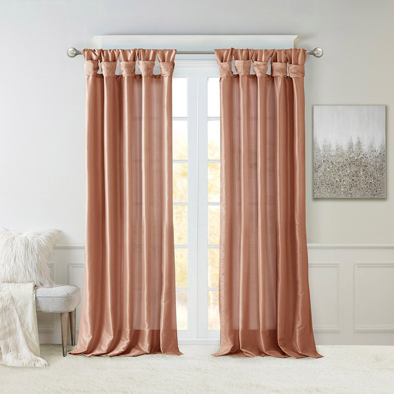 Panneau de rideau de fenêtre Twist Tab, L 50,13 po x L 84,16 po, Épice