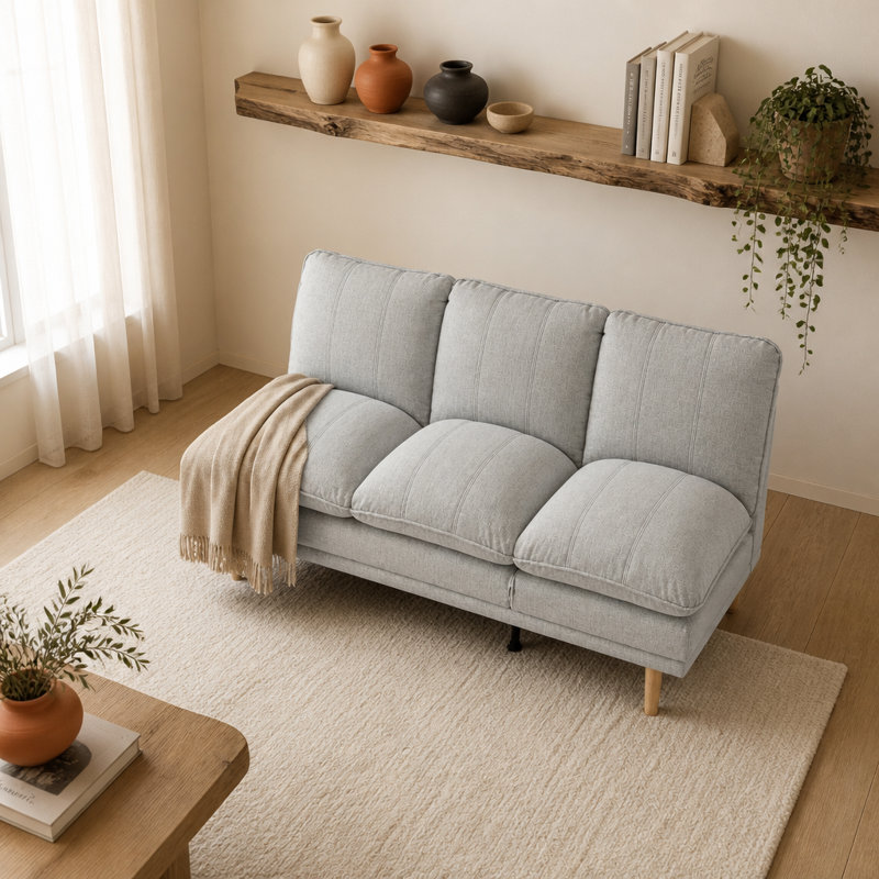 3 Seater Fabric Sofa Bed, Beige
