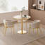 Table bistro ronde de 31,5 pouces avec plateau en faux marbre et plateau en métal robuste, facile à assembler, diamètre de la structure en métal robuste-1448402413