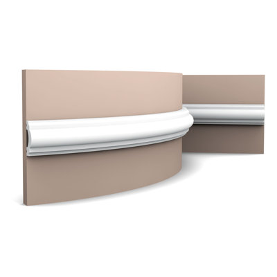 Flexible Polyurethane, Primed White 1 9/16" H x 78" W x 3/4" D Chair Rail