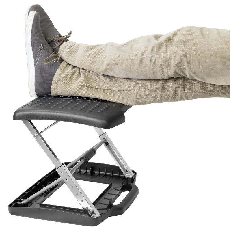 Montez-le! Repose-pieds réglable en hauteur avec perles de massage | Repose-pieds inclinable pour soutien sous le bureau