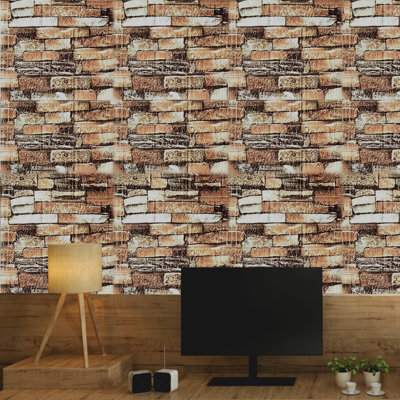 20 pièces de papier peint autocollant à carreaux 3D effet marbre