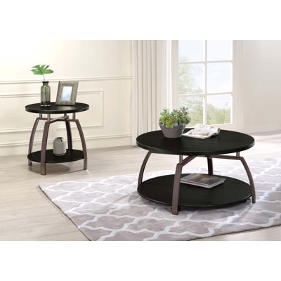Ensemble de tables basses et de bout rond gris anthracite Lipsey