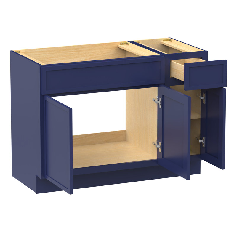 Base de meuble-lavabo simple 48 po seulement, Bleu