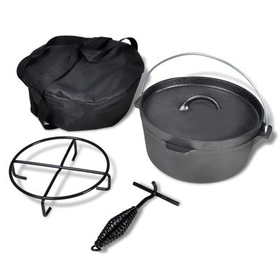 VidaXL 4.2L Cast Iron Round Casserole Dish