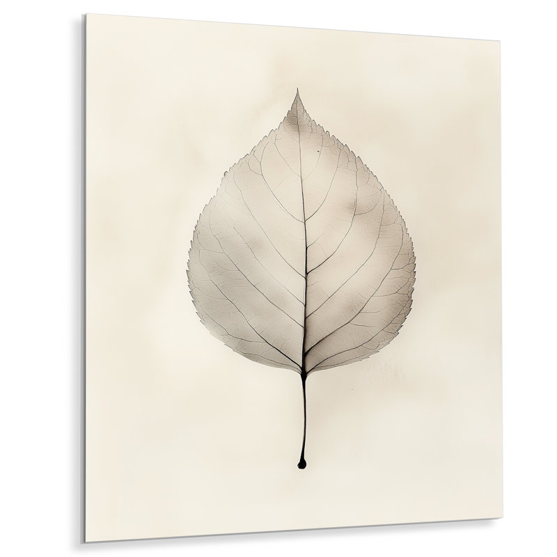 Ombre de feuille, art mural en métal, impression sur métal tropical, L 30 po x H 40 po