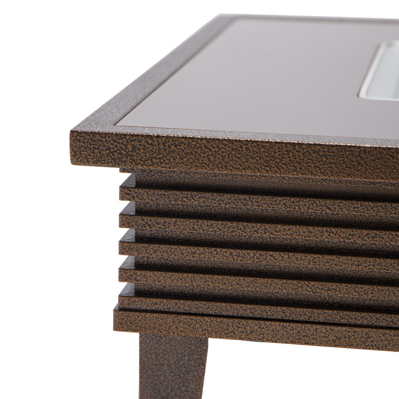 Table de foyer d'extérieur au propane en aluminium avec couvercle H 20 po x l 26,8 po Kliyah