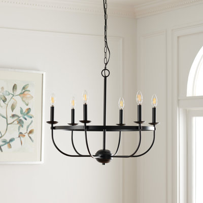 Alienello 6 - Light Dimmable Wagon Wheel Chandelier