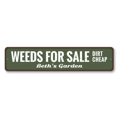 Weeds For Sale Aluminum Sign