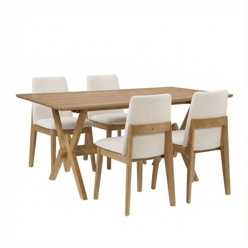 Ensemble de salle à manger Branson, 5 pièces: table, 4 chaises, Chêne / chêne