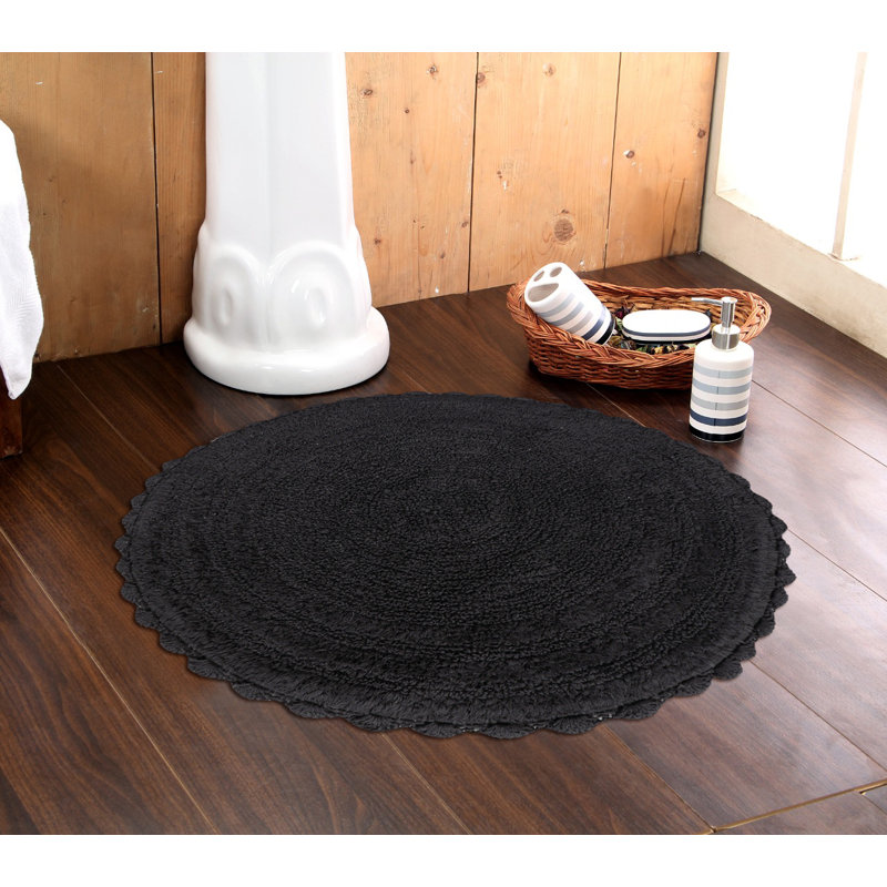 Tapis pour salle de bain 100% coton, Noir