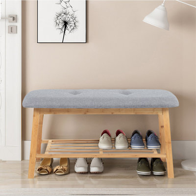 Linen Upholstered Storage Bench
