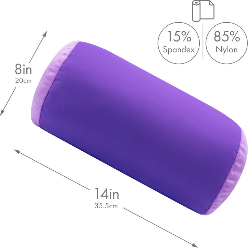 Microbead Bolster Neck Roll Pillow, Dark Lavender