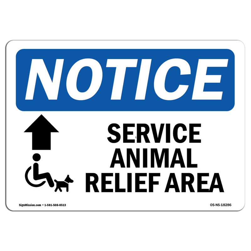Enseigne de zone de secours pour animaux d'assistance