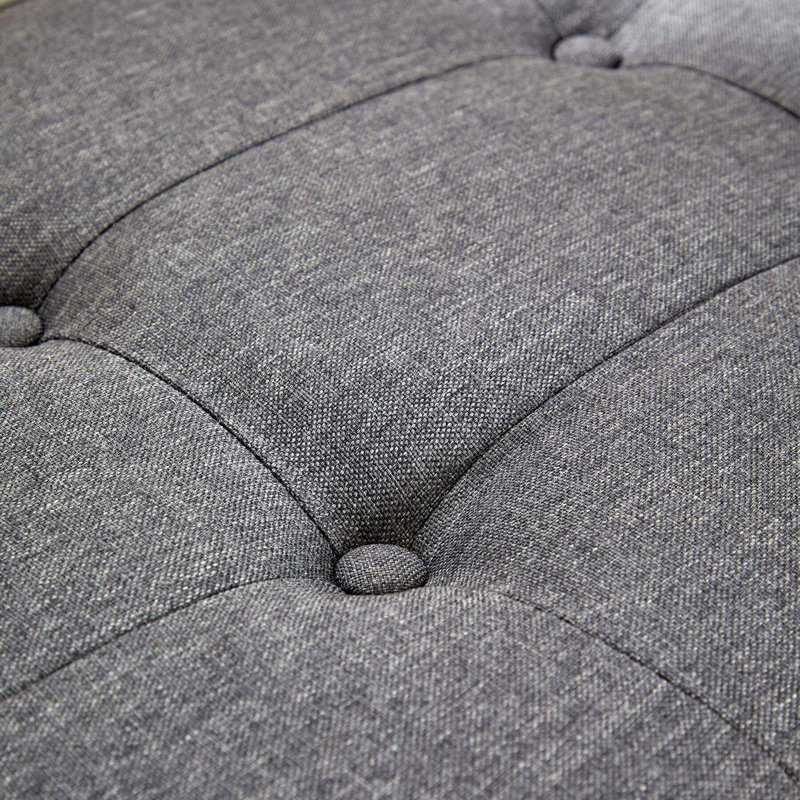 Cheeseman Wide Upholstered Storage Ottoman, Charcoal Linen