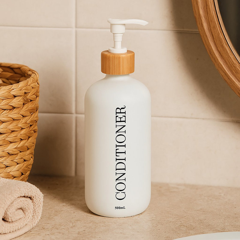 Matte White Conditioner Dispenser 17 fl oz (500ml), White